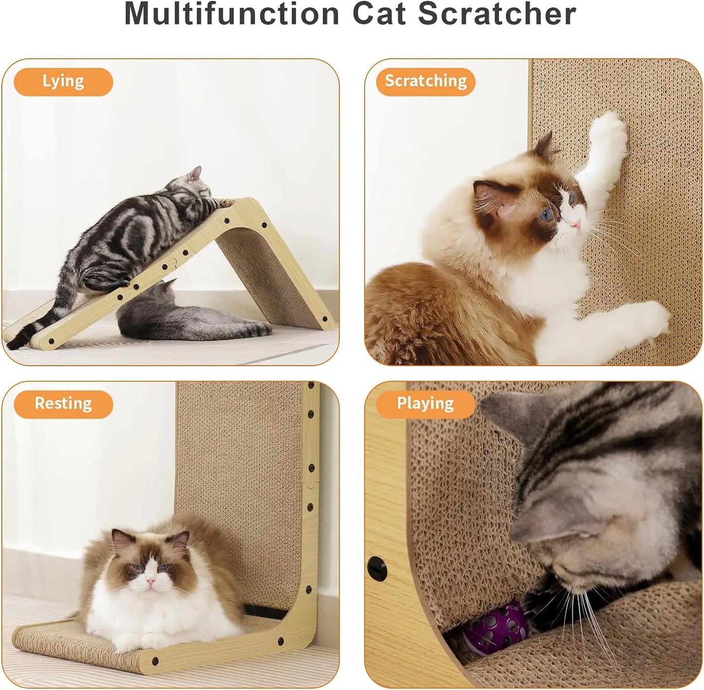 L Shape Cat Scratcher, 23.6 Inch Cat Scratchers for Indoor Cats, Protecting Furniture