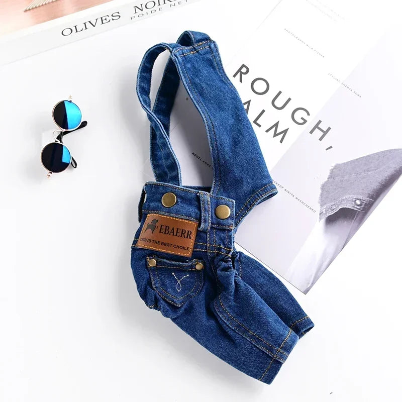 Denim Dog Jumpsuit Pet Clothes For Dogs Coat Jacket Jean