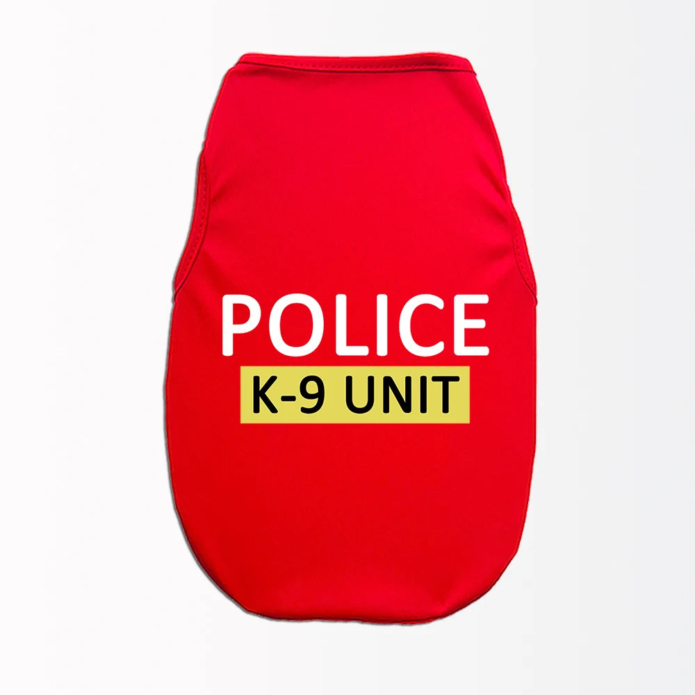 Pet Cats Dogs Cartoon POLICE Print Vest Cats and Dogs Spring Summer Breathable Comfortable For Small and Medium Dog