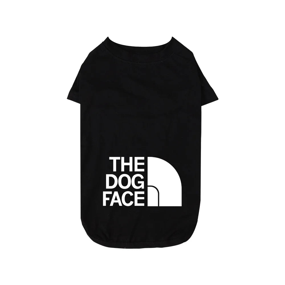 Dog Short Sleeved T-shirt New Spring and Summer Thin Pet Dog Face Pattern French Bulldog Small, Medium and Large Dog Clothing