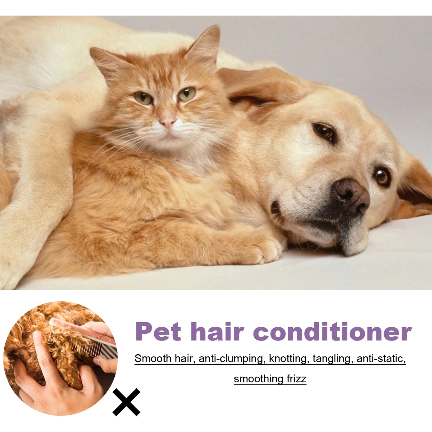 50ml Non-Knotted Pet Hair Care Cream Moisturizes Pet Hair Conditioner
