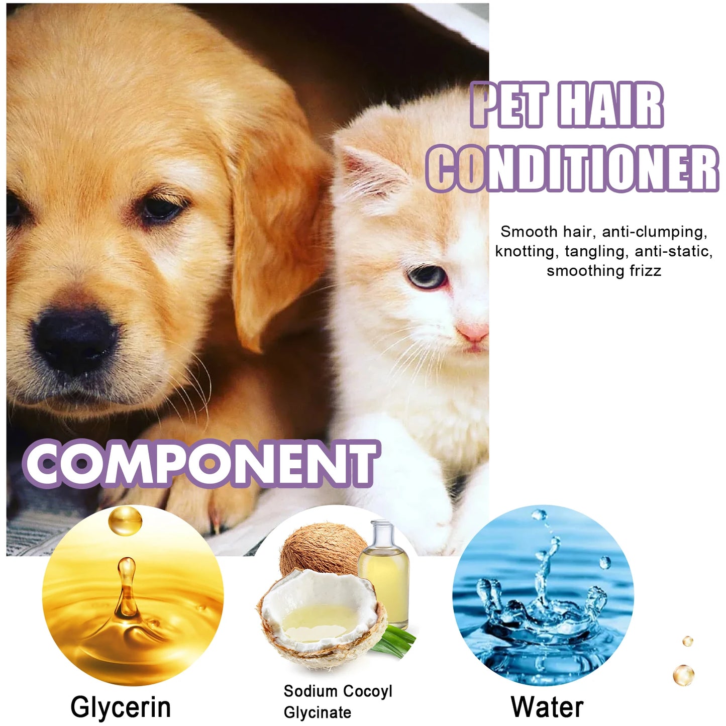 50ml Non-Knotted Pet Hair Care Cream Moisturizes Pet Hair Conditioner