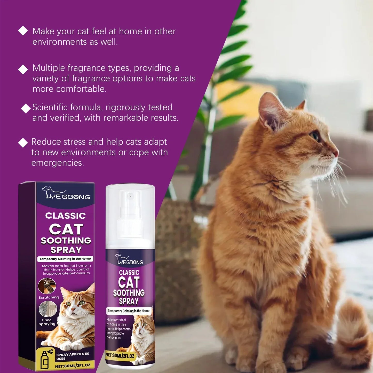 Cat soothing Spray Stress Relief Spray for cat