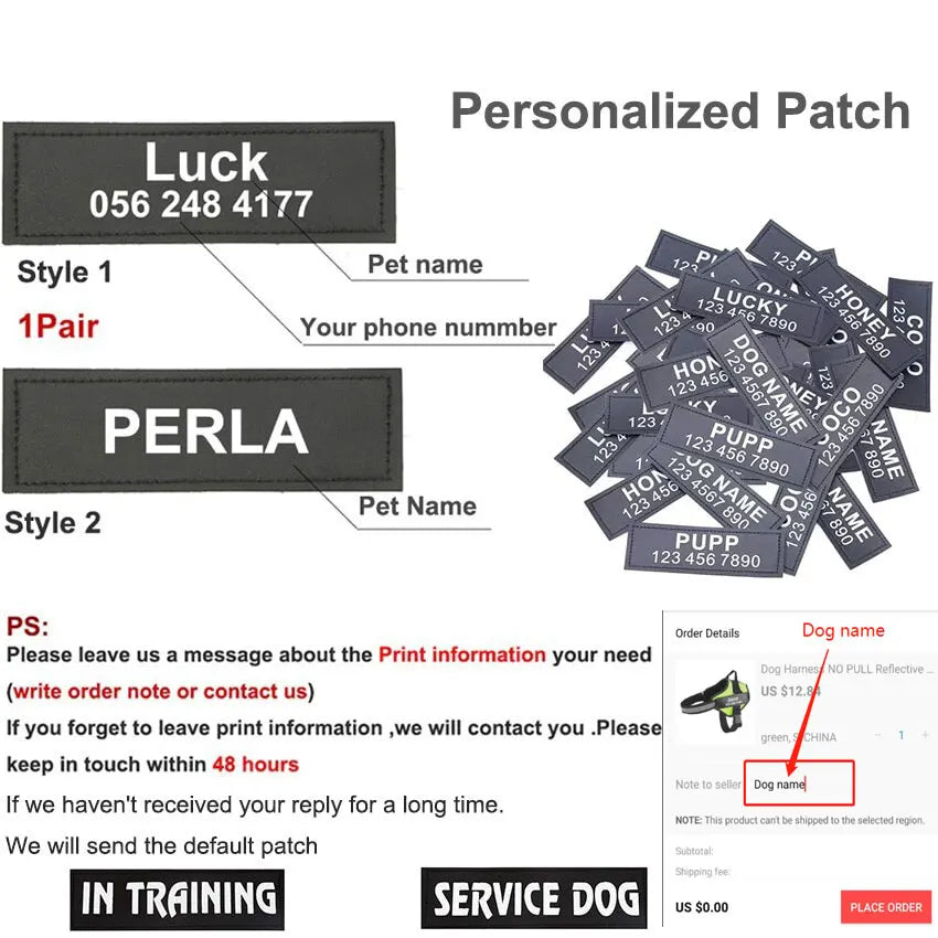 Personalized Dog Harness NO PULL Reflective Breathable