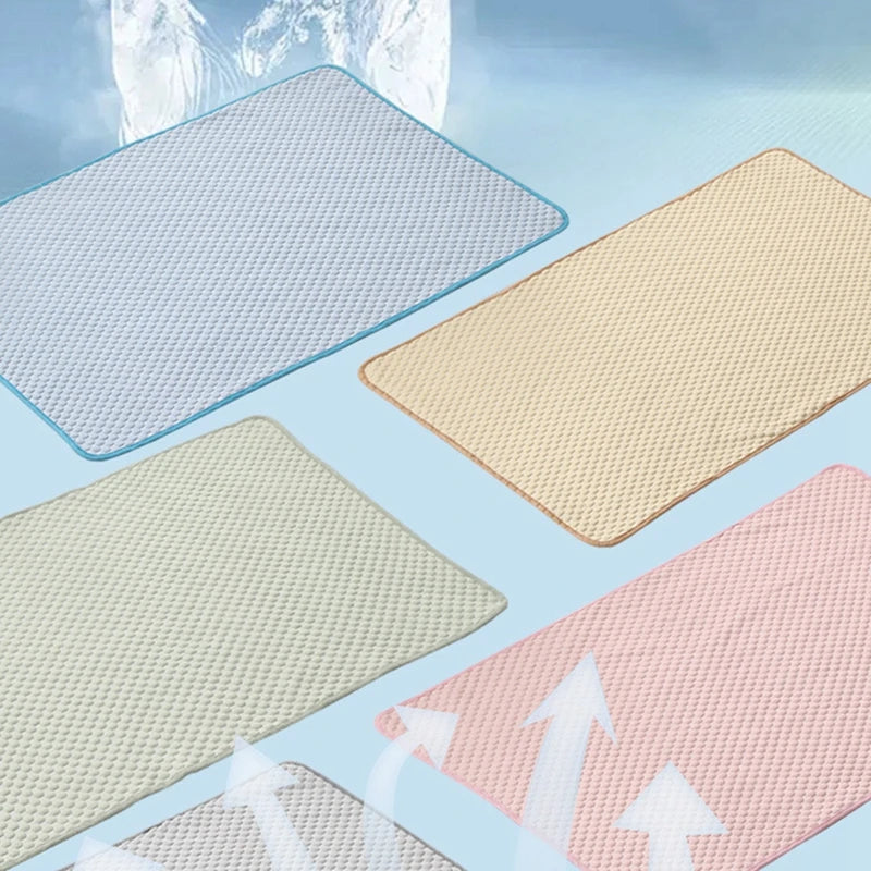 Dog Cooling Mat Summer Pet Cold Bed Cat Sleeping Pad Cool Ice Silk