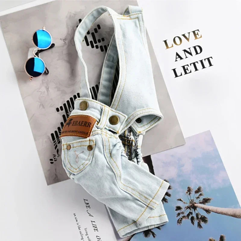 Denim Dog Jumpsuit Pet Clothes For Dogs Coat Jacket Jean