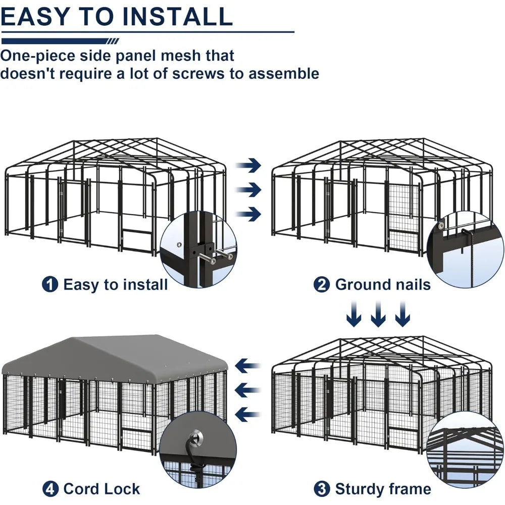 Dog Kennel 10X10FT Outside Heavy-Duty
