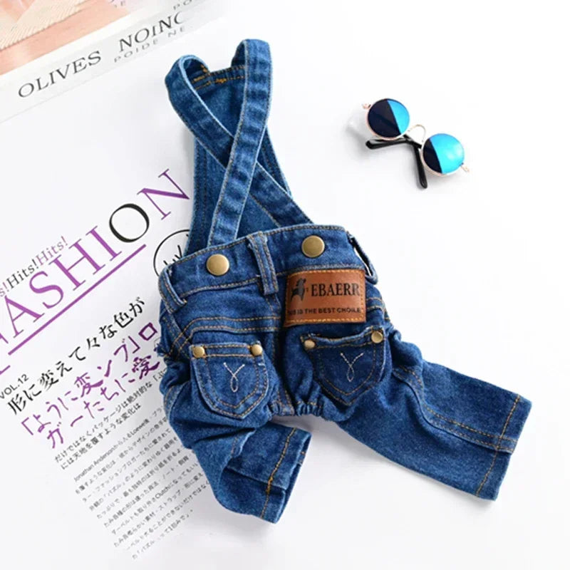 Denim Dog Jumpsuit Pet Clothes For Dogs Coat Jacket Jean