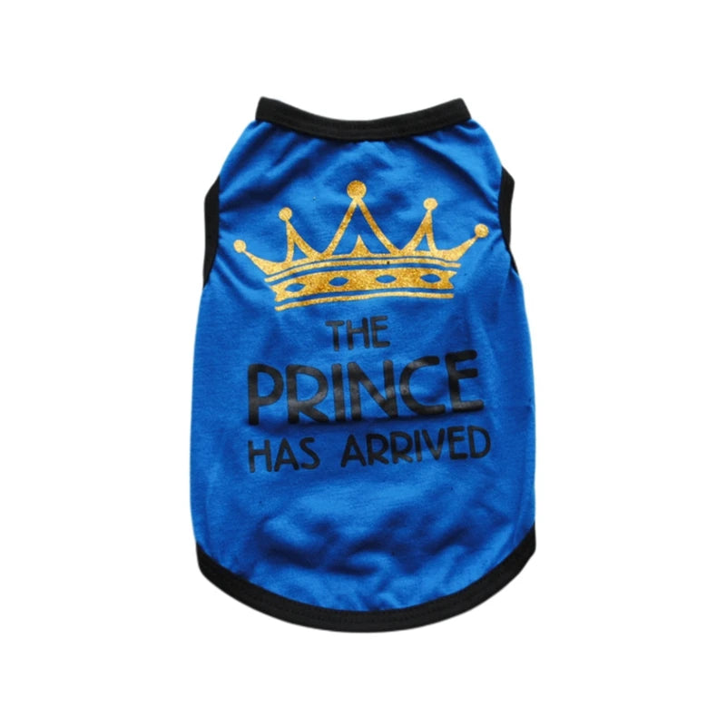 Summer Pet T-shirt Puppy Dog Clothes Crown Princess