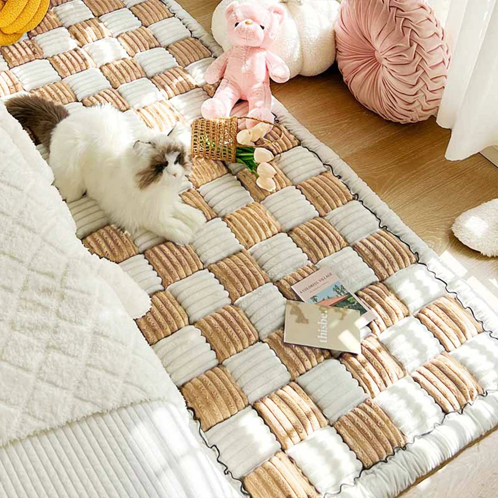 Dog Bed Mat Warm Pet Cat Scratchable Blanket Anti-slip Washable Cushion Sofa