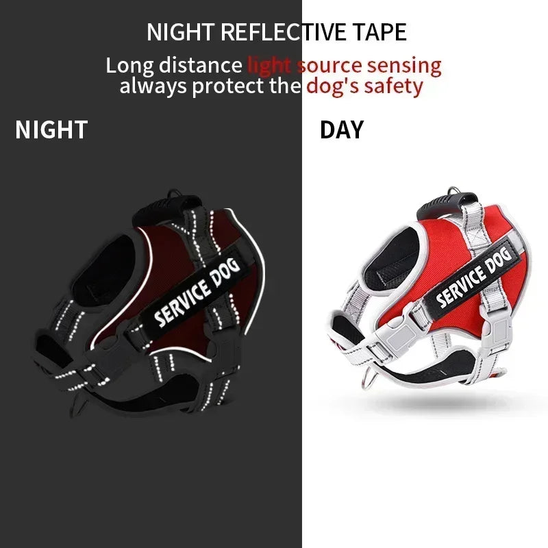 Service Dog Harness with Custom ID Tag Adjustable