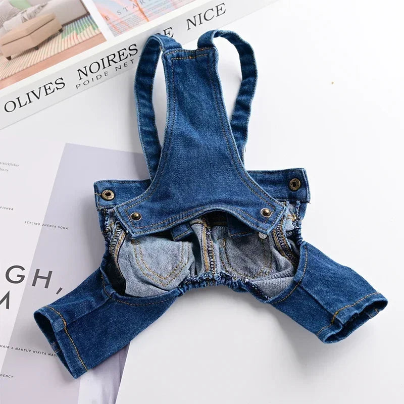 Denim Dog Jumpsuit Pet Clothes For Dogs Coat Jacket Jean