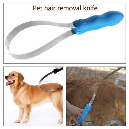 Pet Dog Horse Metal Sweat Scraper Shedding Blade Brush Grooming
