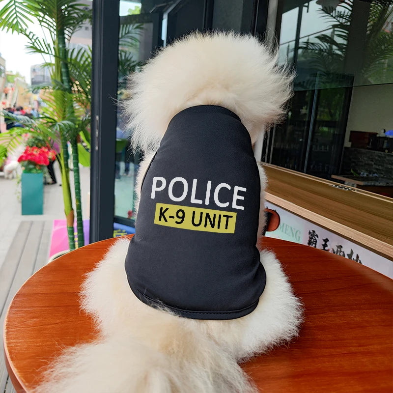 Pet Cats Dogs Cartoon POLICE Print Vest Cats and Dogs Spring Summer Breathable Comfortable For Small and Medium Dog