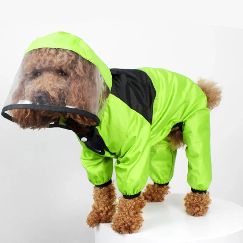 Pet Dog Raincoat The Dog Face Pet Clothes Jumpsuit Waterproof