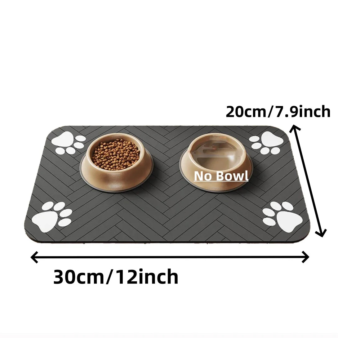 Pet Feeding Mat-Absorbent Pet Placemat for Food and Water Bowl