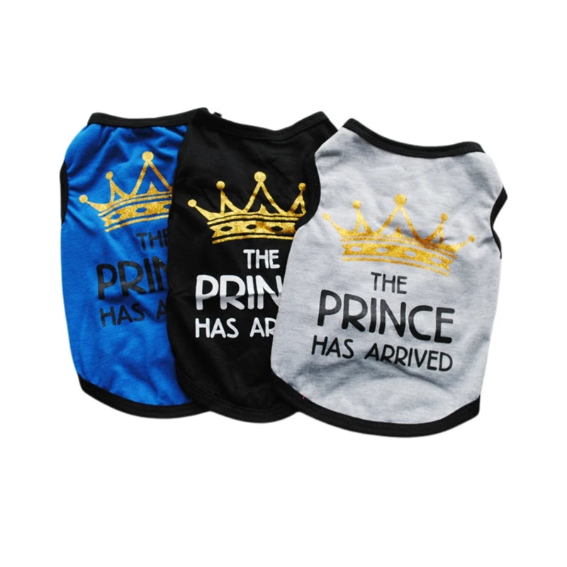 Summer Pet T-shirt Puppy Dog Clothes Crown Princess