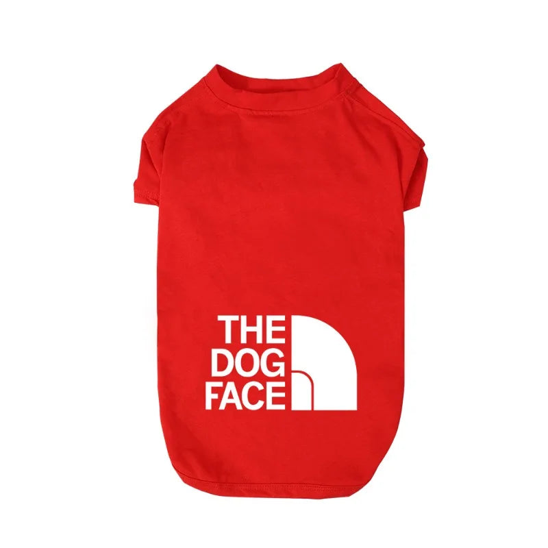 Dog Short Sleeved T-shirt New Spring and Summer Thin Pet Dog Face Pattern French Bulldog Small, Medium and Large Dog Clothing