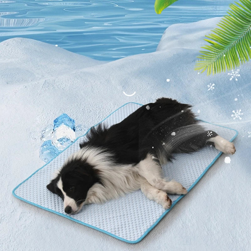 Dog Cooling Mat Summer Pet Cold Bed Cat Sleeping Pad Cool Ice Silk