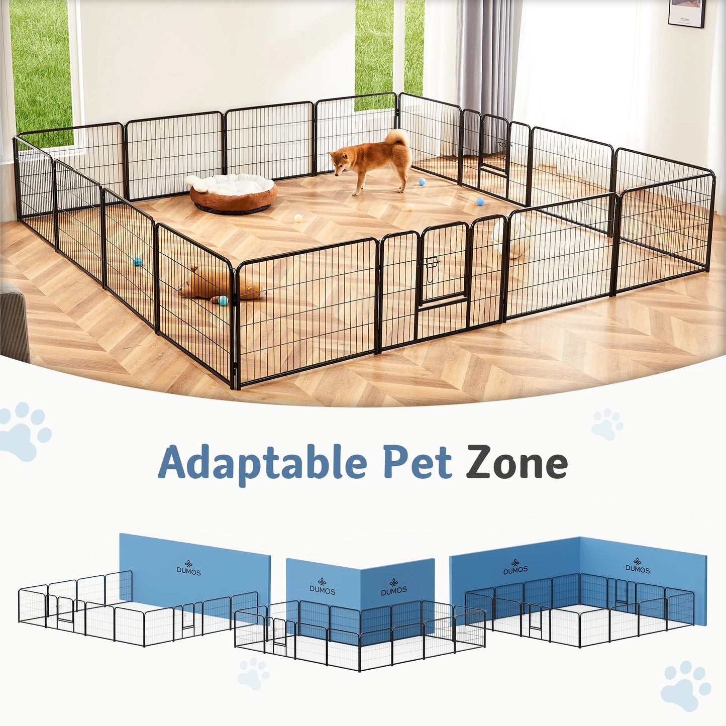 JHK 16 Panel Dog Playpen Indoor Pet Fence