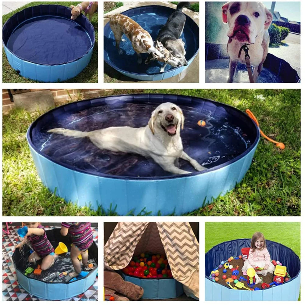 Dog Swimming Pool & Pool Cover Portable Plastic Pool