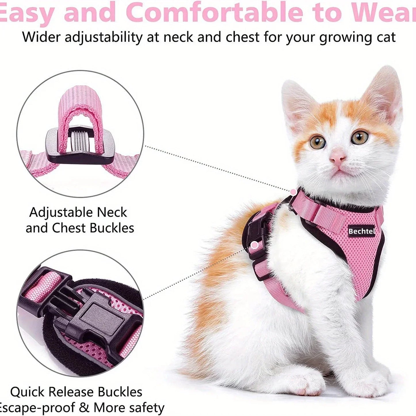 Cat Leash Non-Slip Adjustable Leash Non-Slip Cat Leash