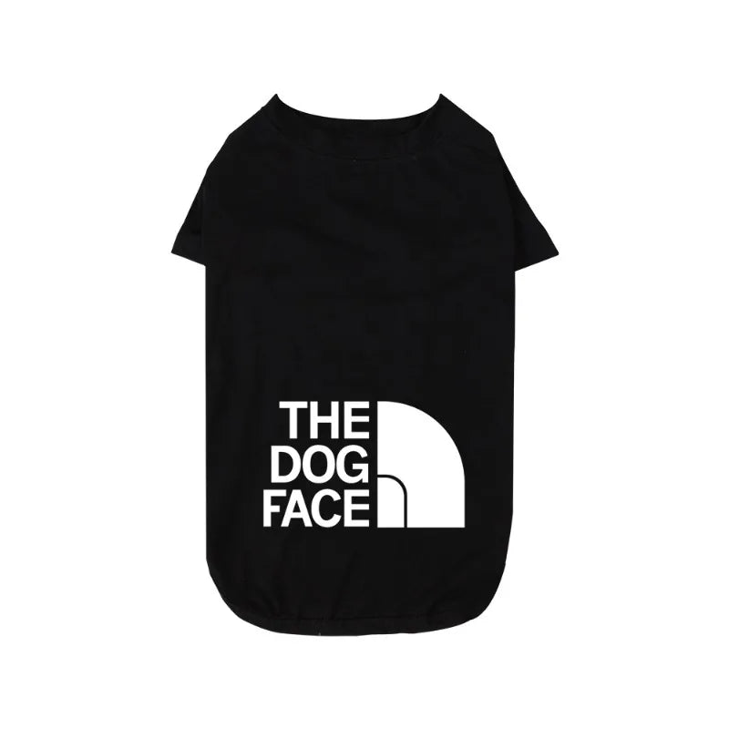 Dog Short Sleeved T-shirt New Spring and Summer Thin Pet Dog Face Pattern French Bulldog Small, Medium and Large Dog Clothing
