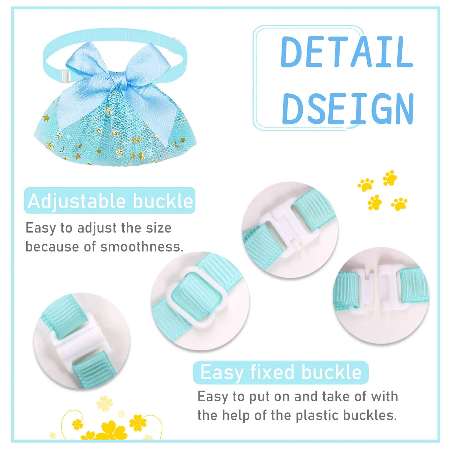 10pcs Pet Dog Bow Collar Adjustable Dog Cat Bows