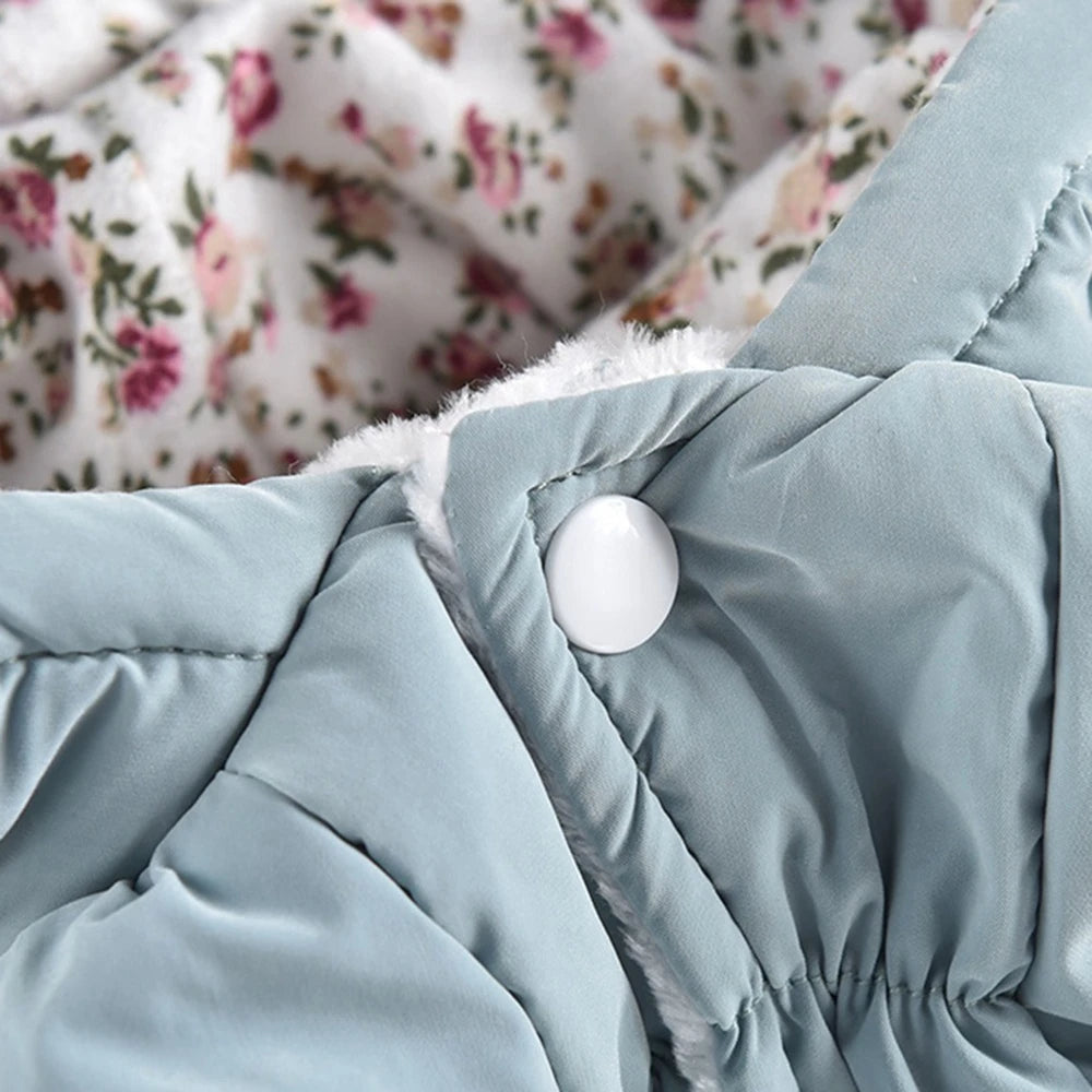 Winter Warm Dog Dress Puppy Pet Dog Coats Princess Floral Bubble Skirt