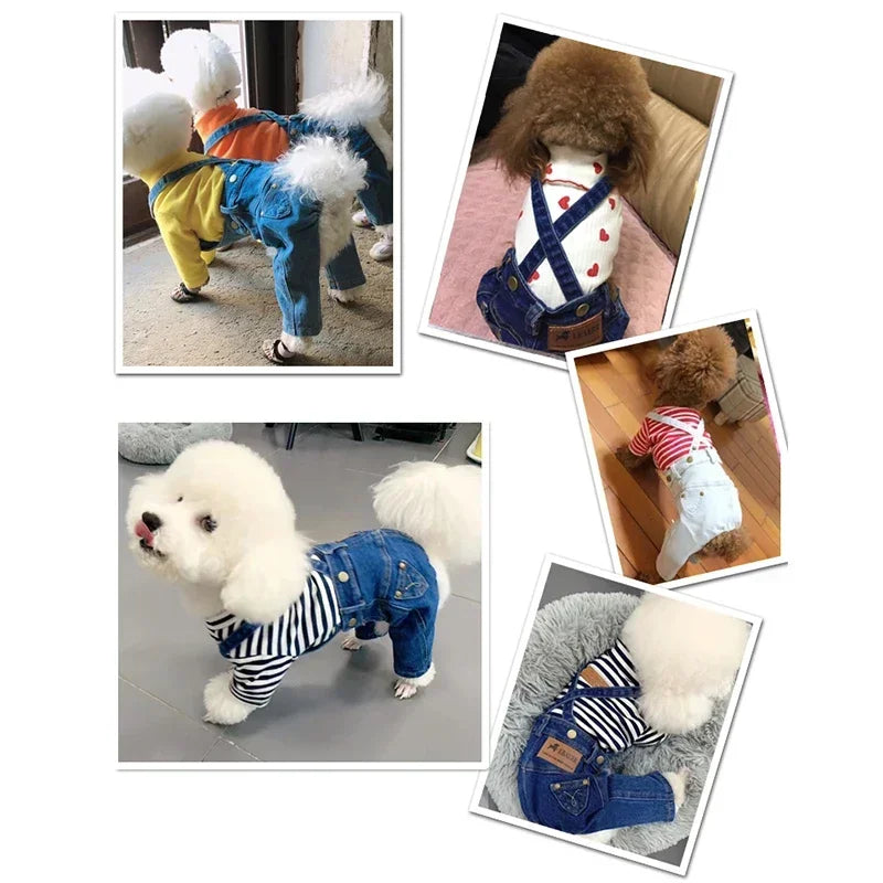 Denim Dog Jumpsuit Pet Clothes For Dogs Coat Jacket Jean