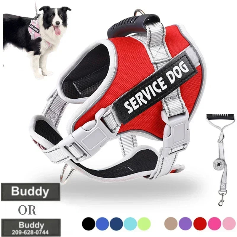 Service Dog Harness with Custom ID Tag Adjustable