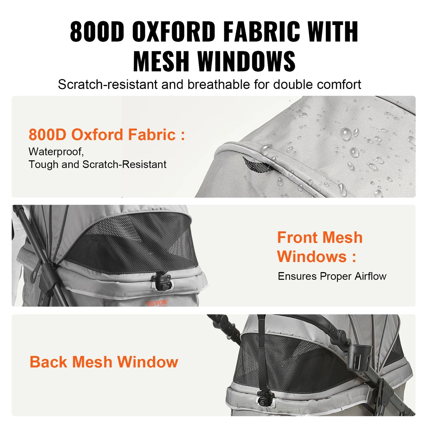 VEVOR Pet Stroller Carrier Dog Cat Strollers