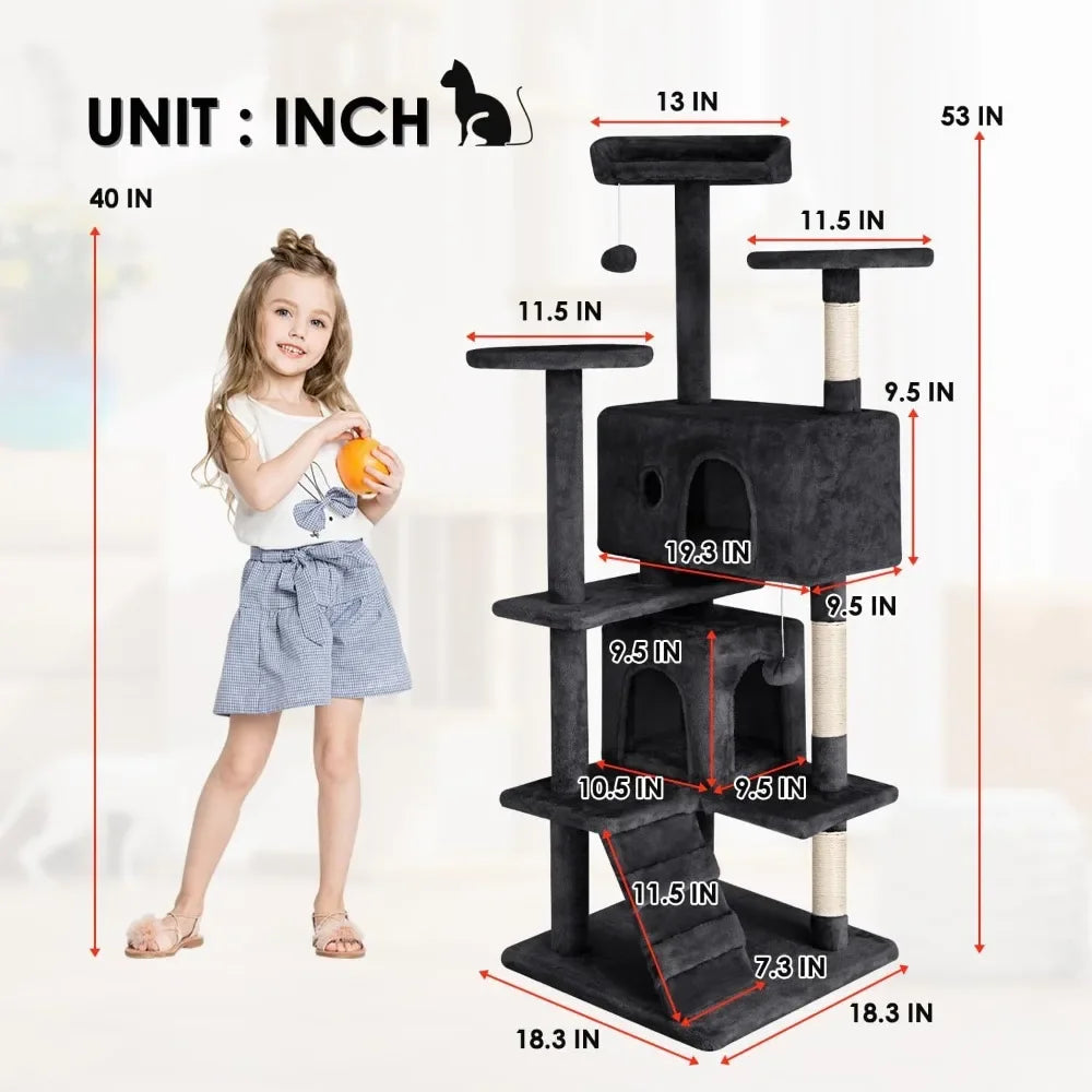 53 inches Cat Tower for Indoor Cats