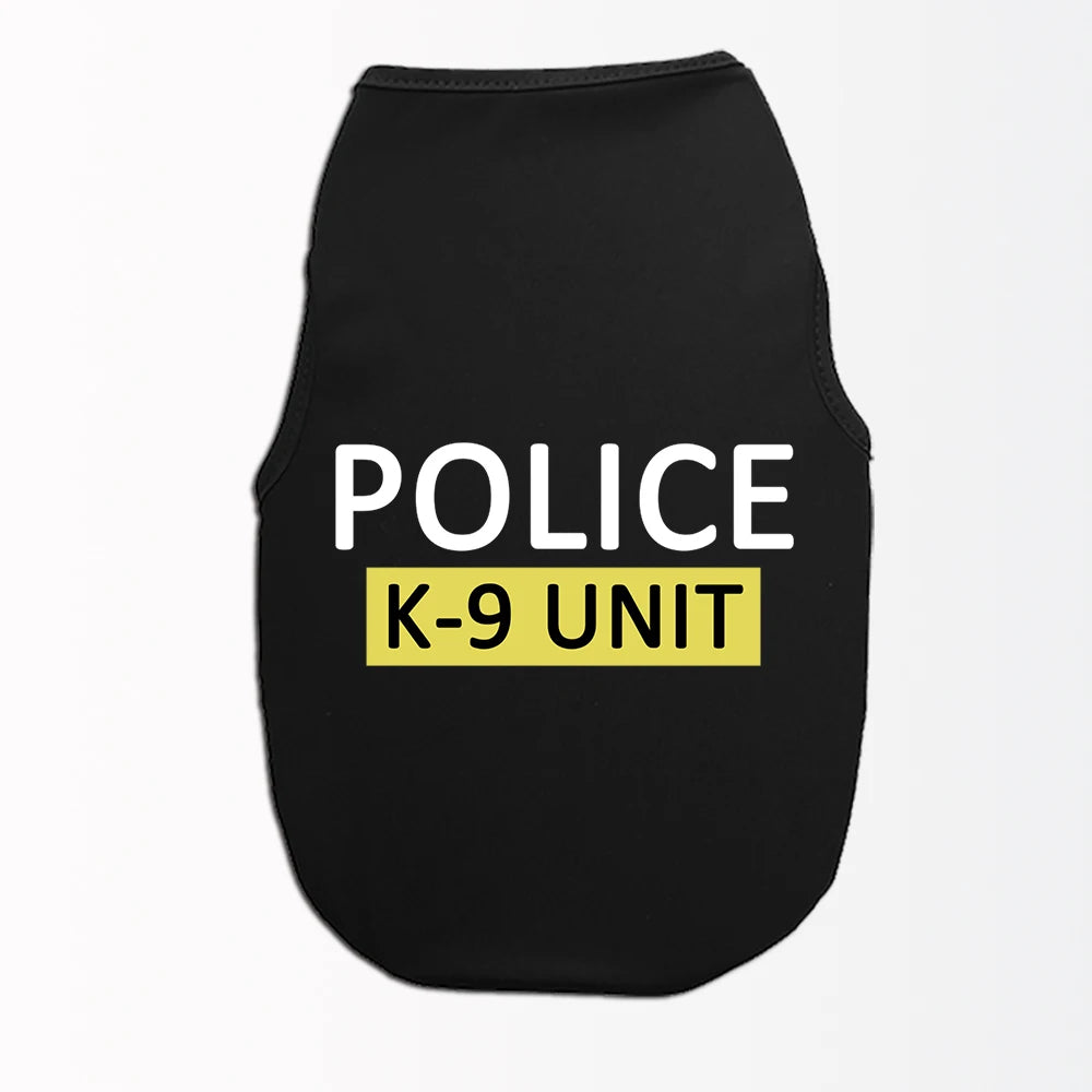 Pet Cats Dogs Cartoon POLICE Print Vest Cats and Dogs Spring Summer Breathable Comfortable For Small and Medium Dog