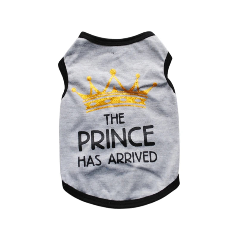 Summer Pet T-shirt Puppy Dog Clothes Crown Princess