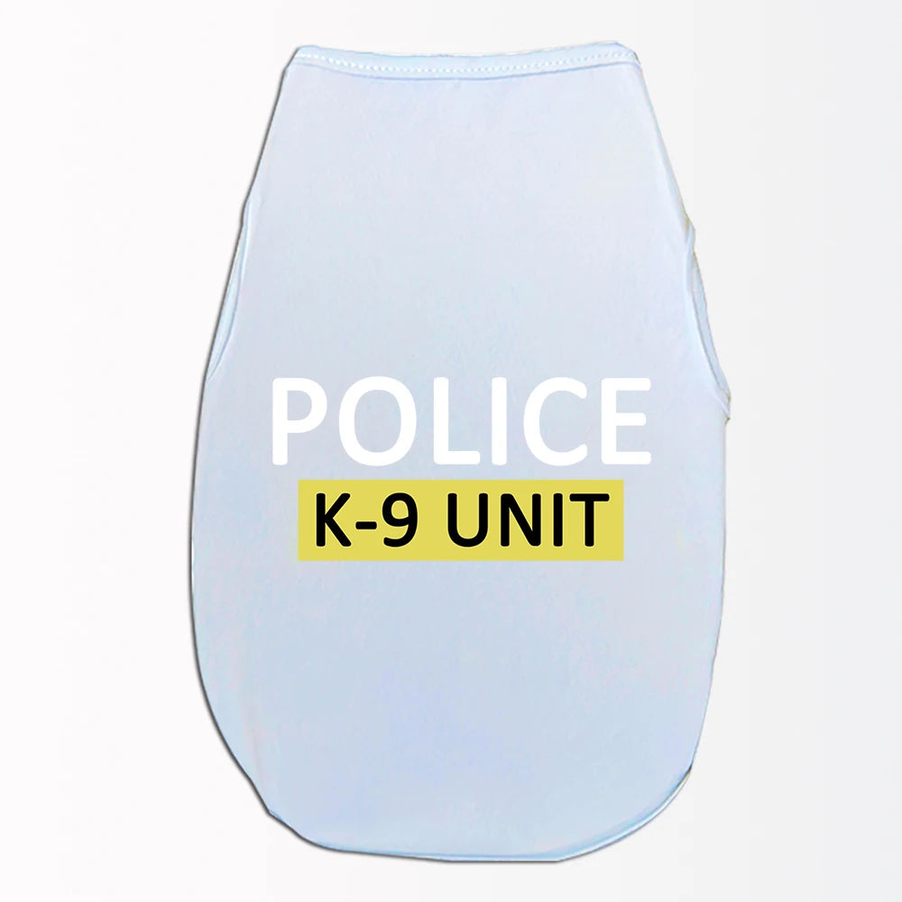 Pet Cats Dogs Cartoon POLICE Print Vest Cats and Dogs Spring Summer Breathable Comfortable For Small and Medium Dog