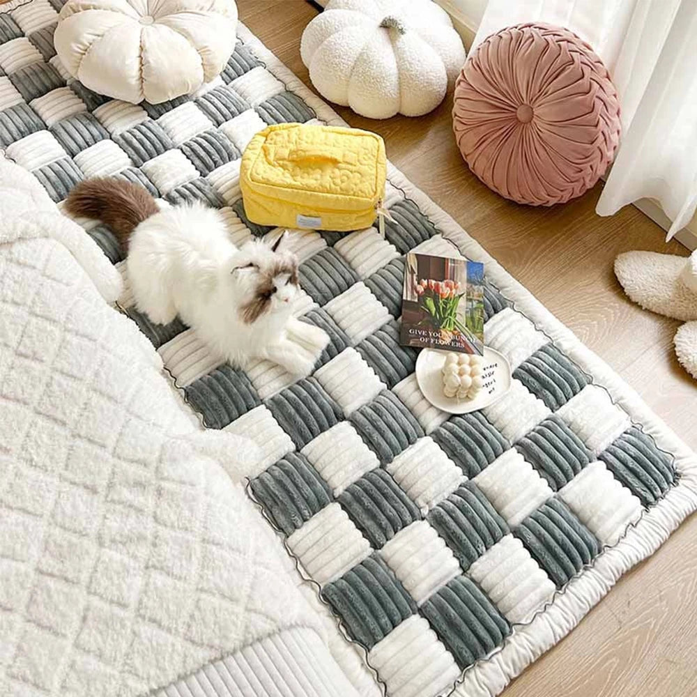 Dog Bed Mat Warm Pet Cat Scratchable Blanket Anti-slip Washable Cushion Sofa