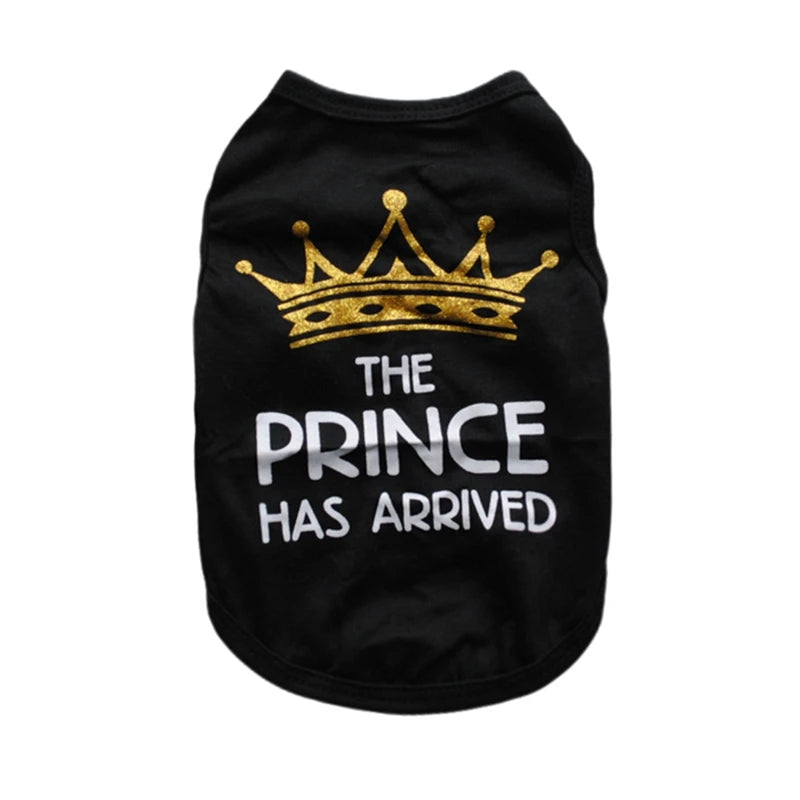 Summer Pet T-shirt Puppy Dog Clothes Crown Princess
