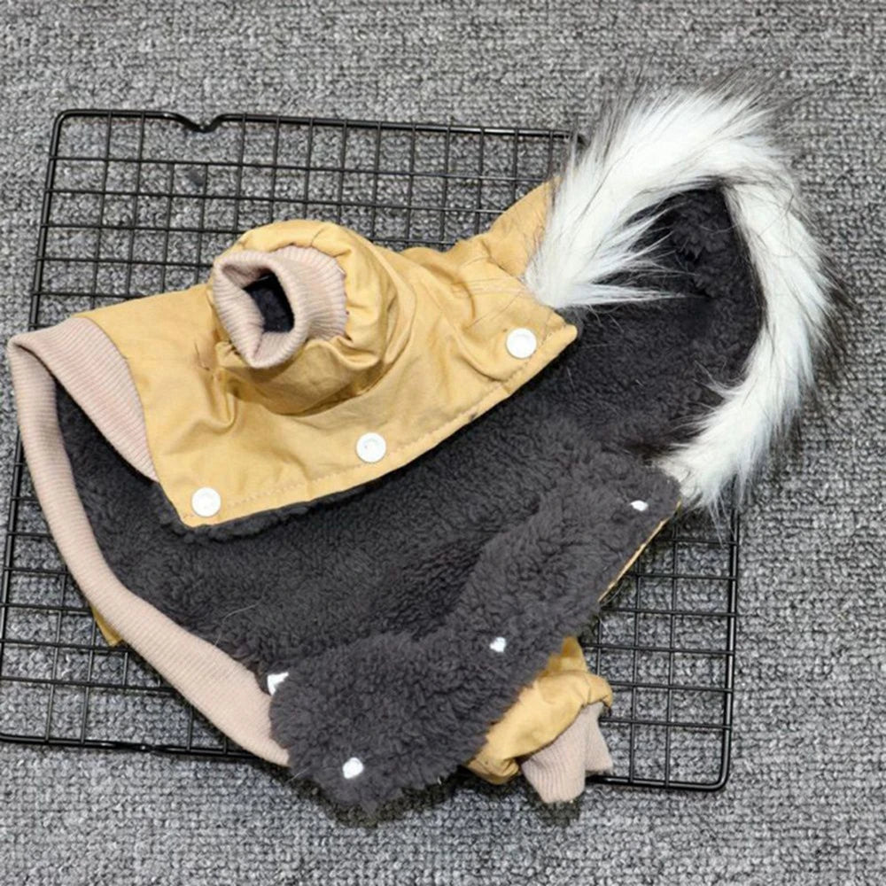 Pet Dog Jacket With Harness Winter Heavy Hiking Coat