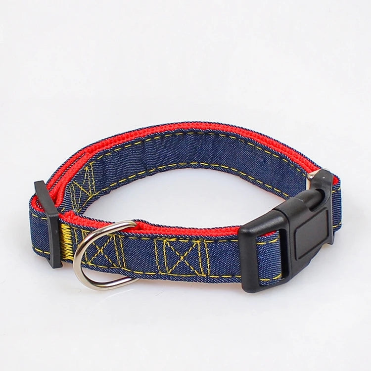 Hot Sell  Durable Adjustable Nylon Cat Collars Pet Denim Dog Collar