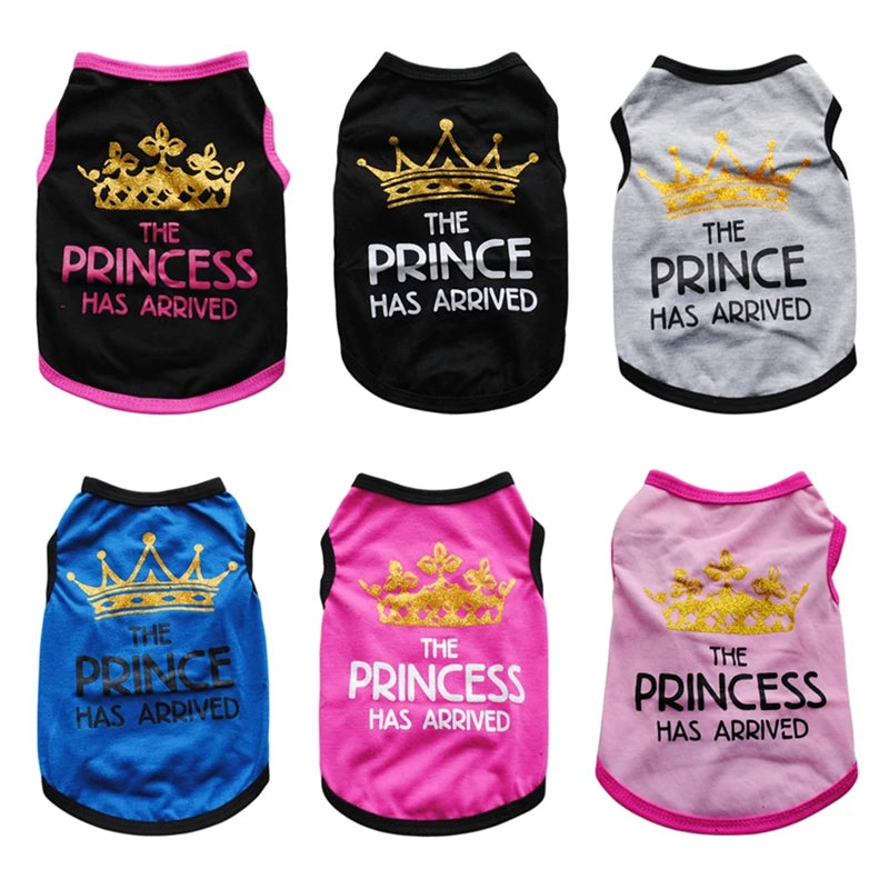 Summer Pet T-shirt Puppy Dog Clothes Crown Princess