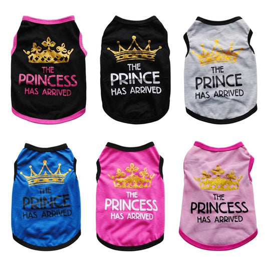 Summer Pet T-shirt Puppy Dog Clothes Crown Princess