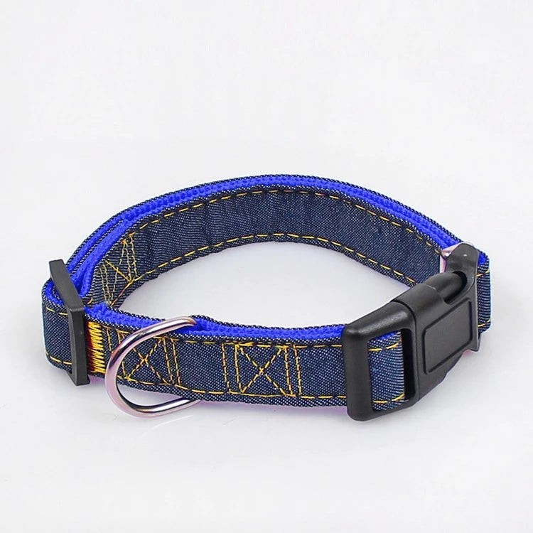 Hot Sell  Durable Adjustable Nylon Cat Collars Pet Denim Dog Collar